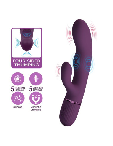 PRETTY LOVE ZACH RECHARGEABLE THRUSTING RABBIT VIBRATOR 55 FUNCTIONS