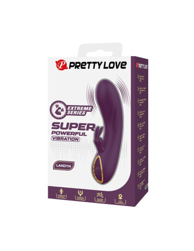 PRETTY LOVE LANDYN RECHARGEABLE RABBIT VIBRATOR 10 FUNCTIONS PURPLE