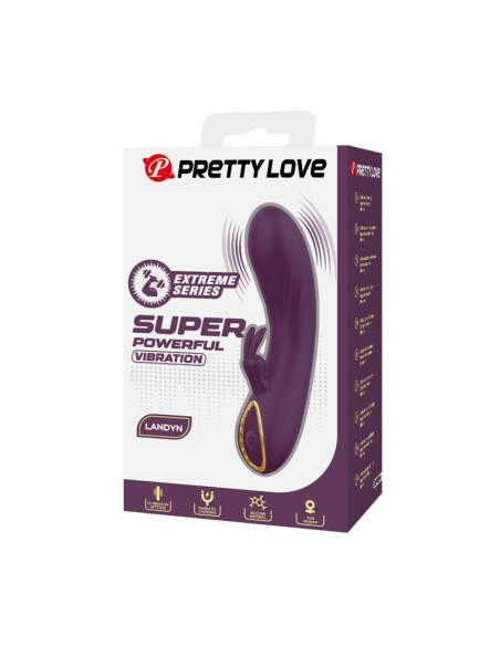 PRETTY LOVE LANDYN RECHARGEABLE RABBIT VIBRATOR 10 FUNCTIONS PURPLE