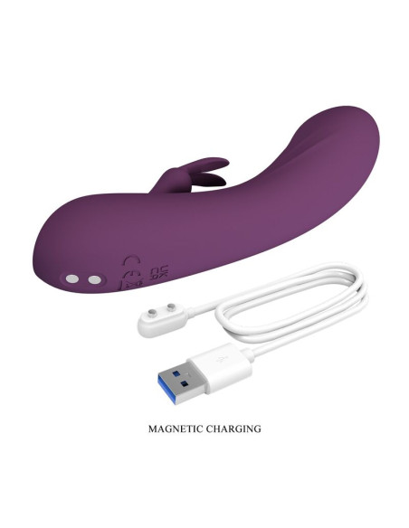 PRETTY LOVE LANDYN RECHARGEABLE RABBIT VIBRATOR 10 FUNCTIONS PURPLE