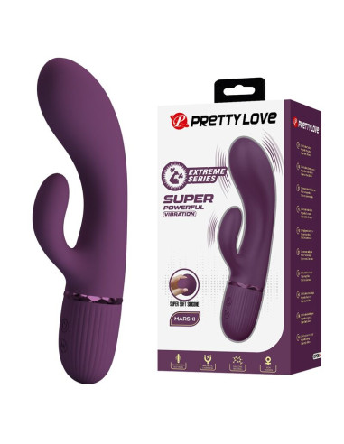 PRETTY LOVE MARGIE RECHARGEABLE RABBIT VIBRATOR 10 FUNCTIONS PURPLE