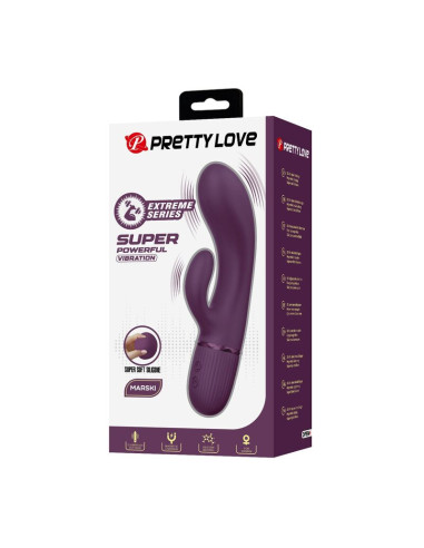 PRETTY LOVE MARGIE RECHARGEABLE RABBIT VIBRATOR 10 FUNCTIONS PURPLE