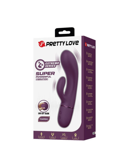 PRETTY LOVE MARGIE RECHARGEABLE RABBIT VIBRATOR 10 FUNCTIONS PURPLE
