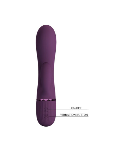 PRETTY LOVE MARGIE RECHARGEABLE RABBIT VIBRATOR 10 FUNCTIONS PURPLE