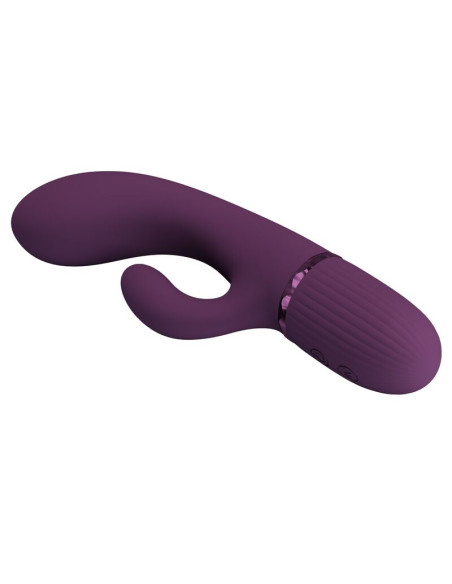 PRETTY LOVE MARGIE RECHARGEABLE RABBIT VIBRATOR 10 FUNCTIONS PURPLE