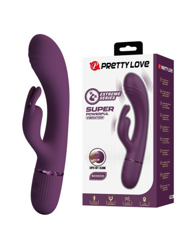 PRETTY LOVE ROCCO RECHARGEABLE RABBIT VIBRATOR 10 FUNCTIONS PURPLE