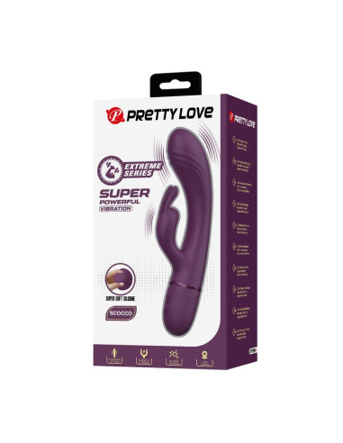 PRETTY LOVE ROCCO RECHARGEABLE RABBIT VIBRATOR 10 FUNCTIONS PURPLE