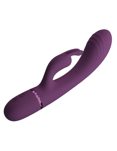 PRETTY LOVE ROCCO RECHARGEABLE RABBIT VIBRATOR 10 FUNCTIONS PURPLE