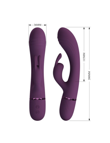 PRETTY LOVE ROCCO RECHARGEABLE RABBIT VIBRATOR 10 FUNCTIONS PURPLE