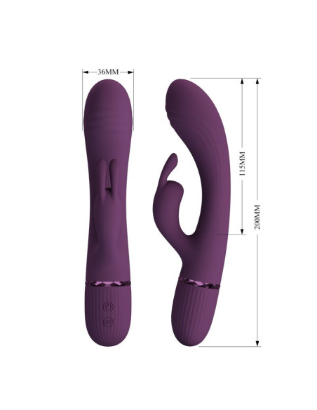 PRETTY LOVE ROCCO RECHARGEABLE RABBIT VIBRATOR 10 FUNCTIONS PURPLE