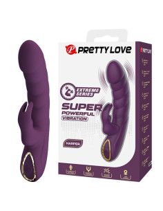 PRETTY LOVE HARPER RECHARGEABLE RABBIT VIBRATOR 10 FUNCTIONS PURPLE