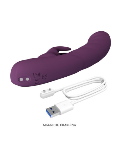 PRETTY LOVE HARPER RECHARGEABLE RABBIT VIBRATOR 10 FUNCTIONS PURPLE