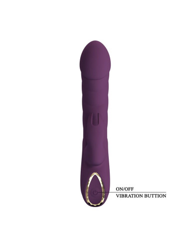 PRETTY LOVE HARPER RECHARGEABLE RABBIT VIBRATOR 10 FUNCTIONS PURPLE