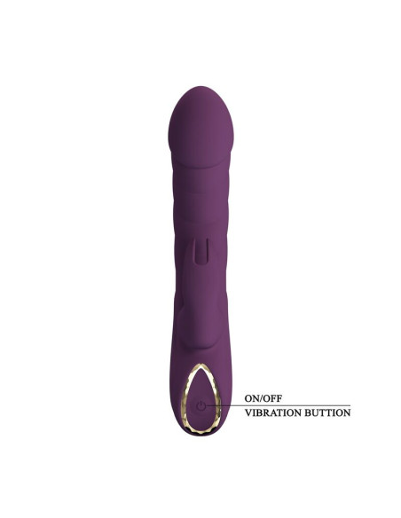 PRETTY LOVE HARPER RECHARGEABLE RABBIT VIBRATOR 10 FUNCTIONS PURPLE