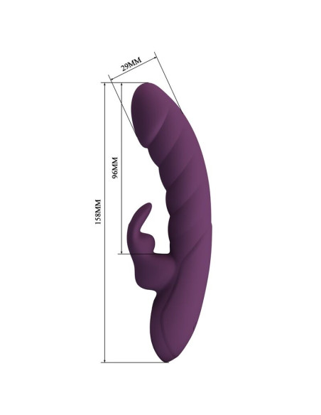 PRETTY LOVE HARPER RECHARGEABLE RABBIT VIBRATOR 10 FUNCTIONS PURPLE