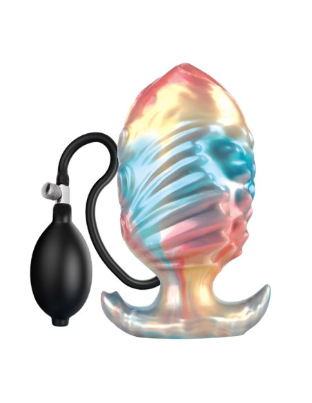 POWER MONSTERS EBON LEVIATHAN TRICOLOR INFLATABLE FANTASY ANAL PLUG 18 CM