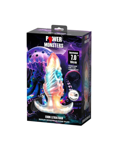 POWER MONSTERS EBON LEVIATHAN TRICOLOR INFLATABLE FANTASY ANAL PLUG 18 CM