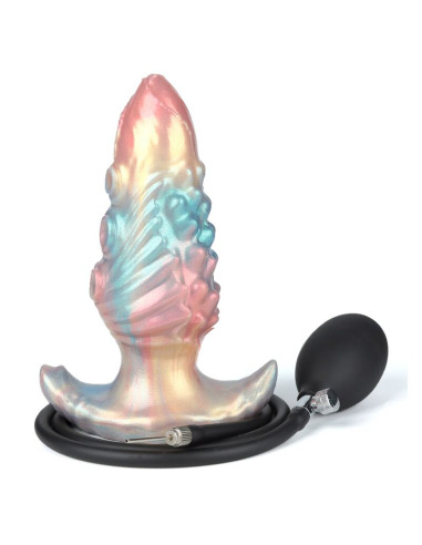 POWER MONSTERS EBON LEVIATHAN TRICOLOR INFLATABLE FANTASY ANAL PLUG 18 CM