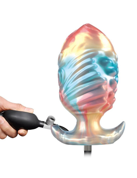 POWER MONSTERS EBON LEVIATHAN TRICOLOR INFLATABLE FANTASY ANAL PLUG 18 CM