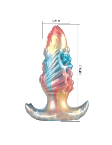 POWER MONSTERS EBON LEVIATHAN TRICOLOR INFLATABLE FANTASY ANAL PLUG 18 CM