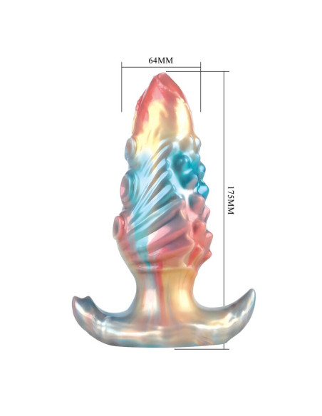 POWER MONSTERS EBON LEVIATHAN TRICOLOR INFLATABLE FANTASY ANAL PLUG 18 CM