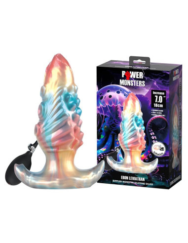 POWER MONSTERS EBON LEVIATHAN TRICOLOR INFLATABLE FANTASY ANAL PLUG 18 CM