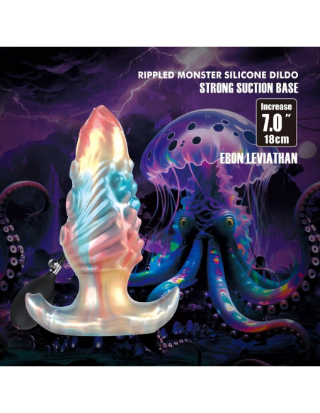 POWER MONSTERS EBON LEVIATHAN TRICOLOR INFLATABLE FANTASY ANAL PLUG 18 CM