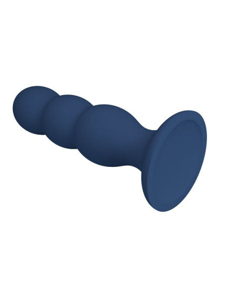MR PLAY ANAL PLUG WITH METAL BALLS AND SUCTION CUP BLUE