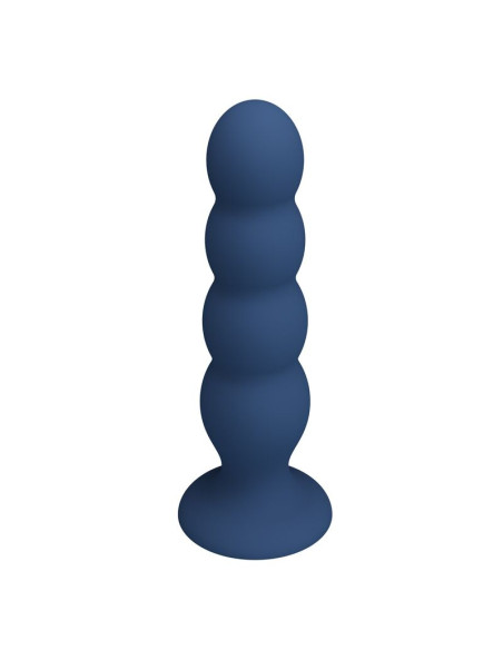MR PLAY ANAL PLUG WITH 4 METAL BALLS AND SUCTION CUP BLUE