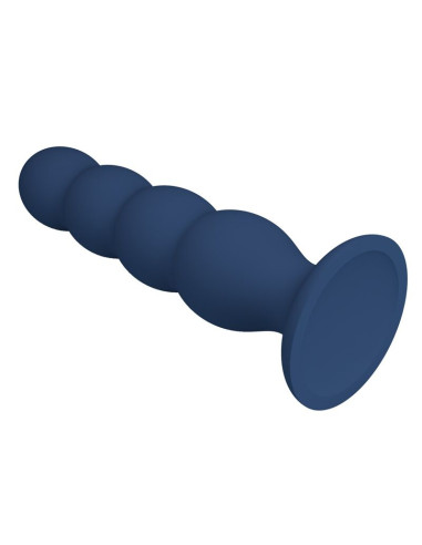MR PLAY ANAL PLUG WITH 4 METAL BALLS AND SUCTION CUP BLUE