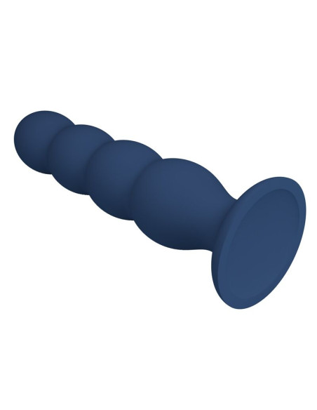 MR PLAY ANAL PLUG WITH 4 METAL BALLS AND SUCTION CUP BLUE