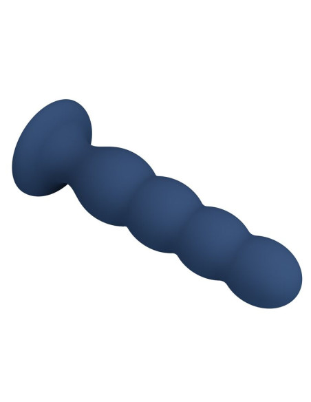 MR PLAY ANAL PLUG WITH 4 METAL BALLS AND SUCTION CUP BLUE