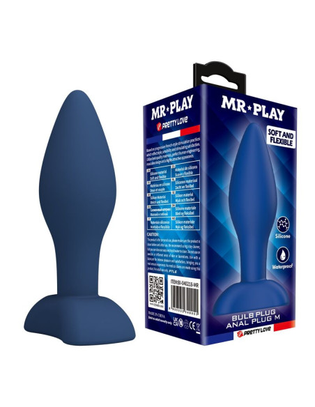 MR PLAY TAPERED SILICONE ANAL PLUG BLUE M