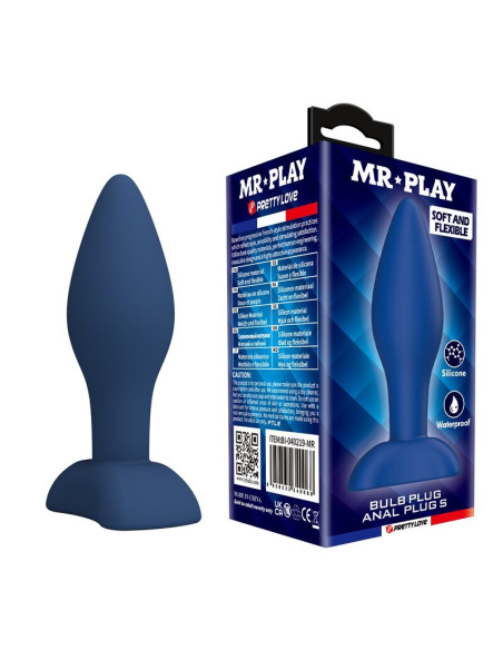 MR PLAY TAPERED SILICONE ANAL PLUG BLUE S