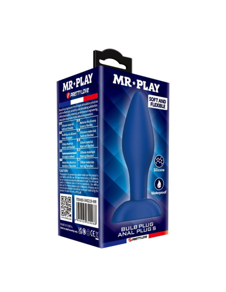 MR PLAY TAPERED SILICONE ANAL PLUG BLUE S