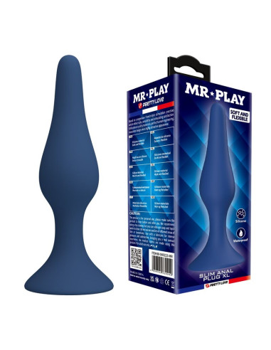 MR PLAY TAPERED SILICONE ANAL PLUG BLUE XL