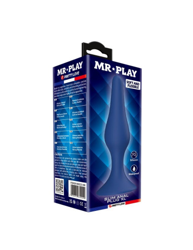 MR PLAY TAPERED SILICONE ANAL PLUG BLUE XL