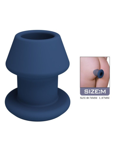 MR PLAY JACK BLUE SILICONE HOLLOW ANAL PLUG SIZE M