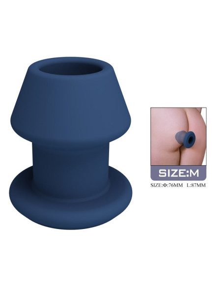 MR PLAY JACK BLUE SILICONE HOLLOW ANAL PLUG SIZE M