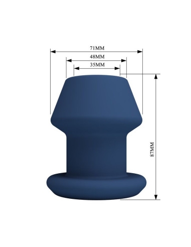 MR PLAY JACK BLUE SILICONE HOLLOW ANAL PLUG SIZE M