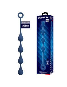 MR PLAY BLUE SILICONE ANAL BEADS SIZE M 33 CM