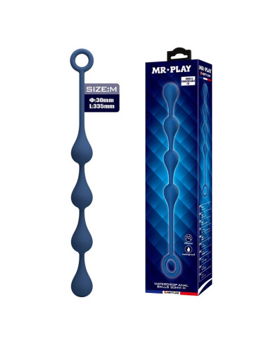 MR PLAY BLUE SILICONE ANAL BEADS SIZE M 33 CM