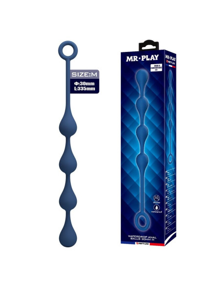 MR PLAY BLUE SILICONE ANAL BEADS SIZE M 33 CM