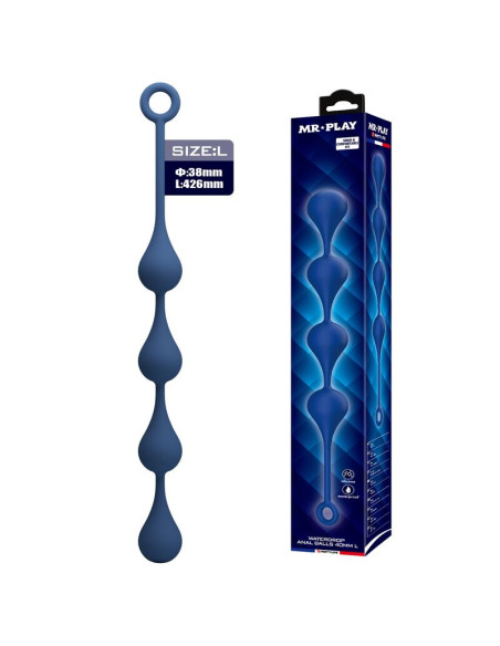 MR PLAY BLUE SILICONE ANAL BEADS SIZE L 426 CM