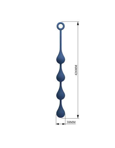 MR PLAY BLUE SILICONE ANAL BEADS SIZE L 426 CM
