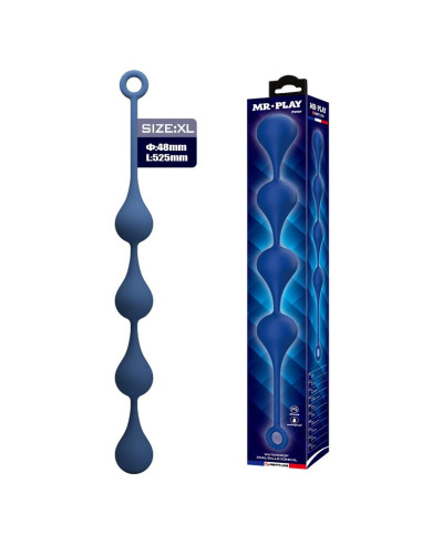 MR PLAY BLUE SILICONE ANAL BEADS SIZE XL 525 CM