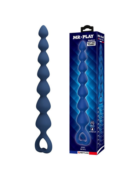 MR PLAY BLUE SILICONE ANAL BEADS ANAL PLUG 267 CM