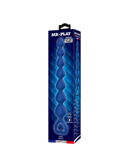 MR PLAY BLUE SILICONE ANAL BEADS ANAL PLUG 267 CM