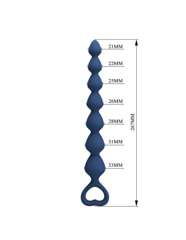 MR PLAY BLUE SILICONE ANAL BEADS ANAL PLUG 267 CM