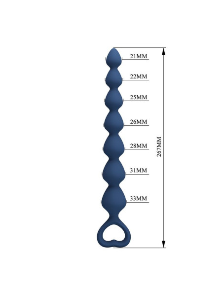 MR PLAY BLUE SILICONE ANAL BEADS ANAL PLUG 267 CM